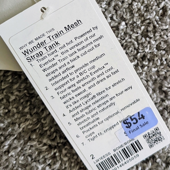 BNWT Lululemon Wunder Train Mesh Strap Tank - Picture 7 of 10